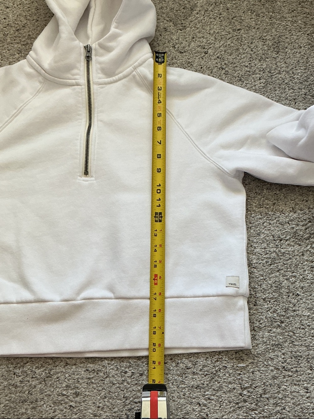 Vuori Restore Half-Zip Hoodie ~ White - Picture 10 of 12